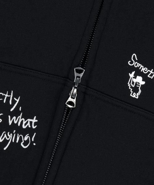 Kiki All-Over Graffiti Hooded Zip-Up Black