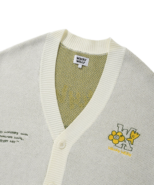 Kiki & Lily Patch V-Neck Cardigan Cream