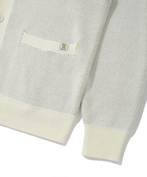 Kiki & Lily Patch V-Neck Cardigan Cream