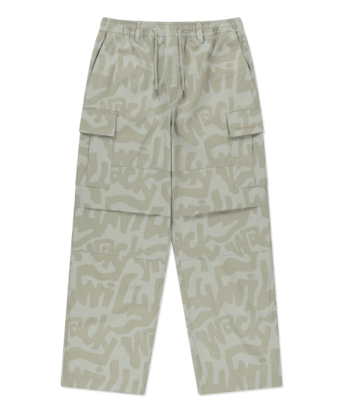 Camouflage Graphic Cargo Pants Ivory