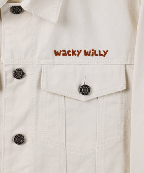 embroidered lettering trucker cream
