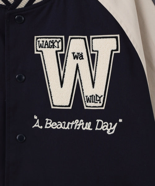 Patchwork Varsity Jacket Dark Navy