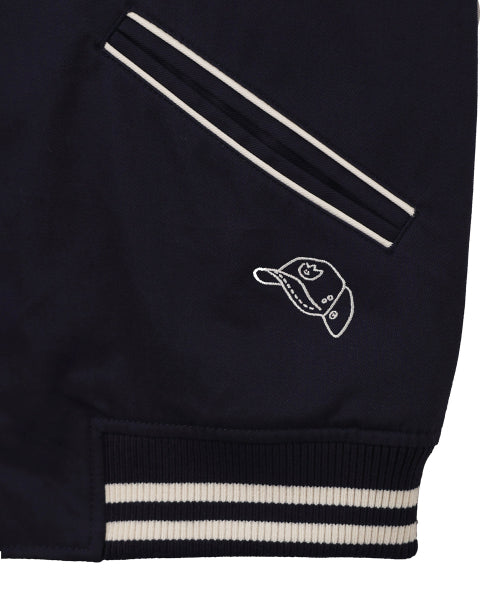 Patchwork Varsity Jacket Dark Navy