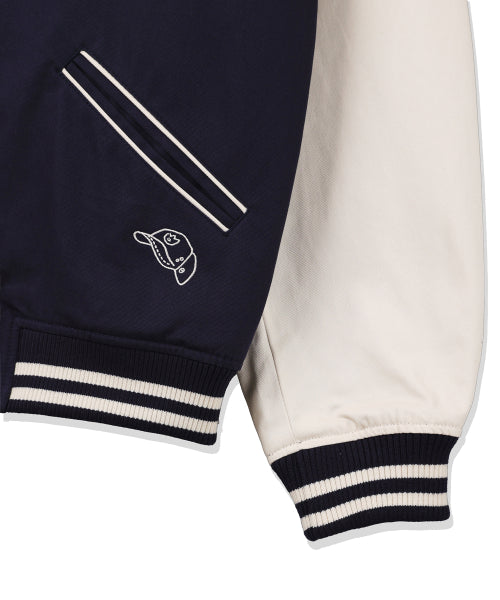 Patchwork Varsity Jacket Dark Navy