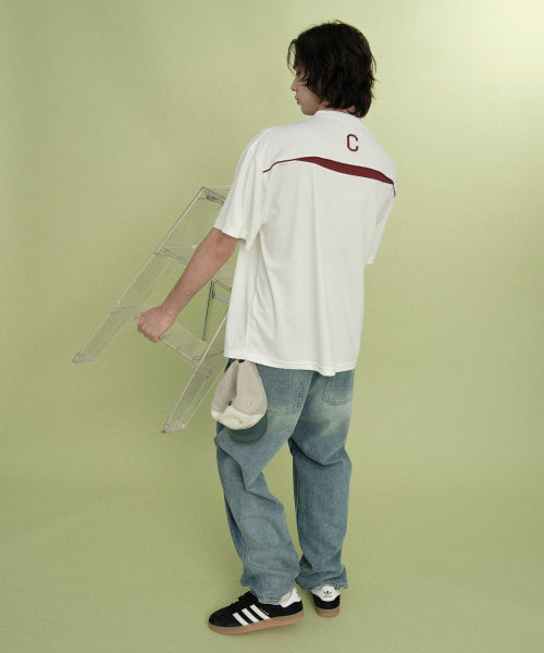 SEMI WIDE-FIT DENIM WASHING CARPENTER PANTS