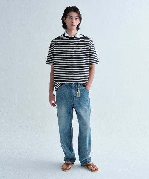 SEMI WIDE-FIT DENIM WASHING CARPENTER PANTS
