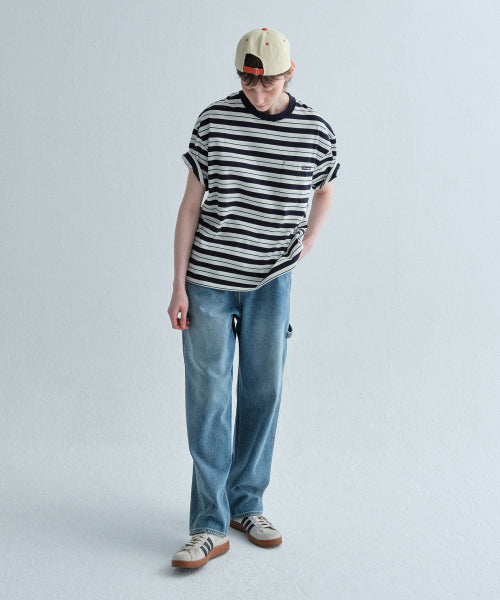 SEMI WIDE-FIT DENIM WASHING CARPENTER PANTS