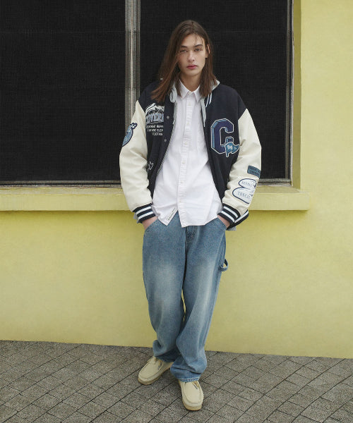 SEMI WIDE-FIT DENIM WASHING CARPENTER PANTS