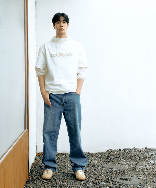 REGULAR-FIT WASHING DENIM PANTS