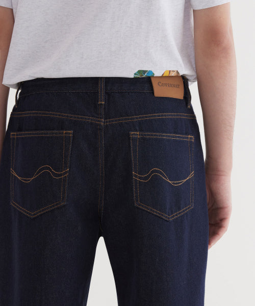 REGULAR-FIT WASHING DENIM PANTS