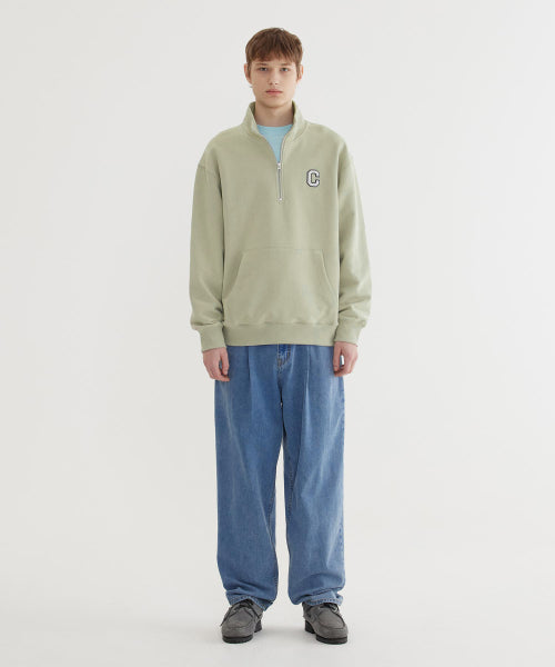 C LOGO HALF ZIP-UP SWEATSHIRT