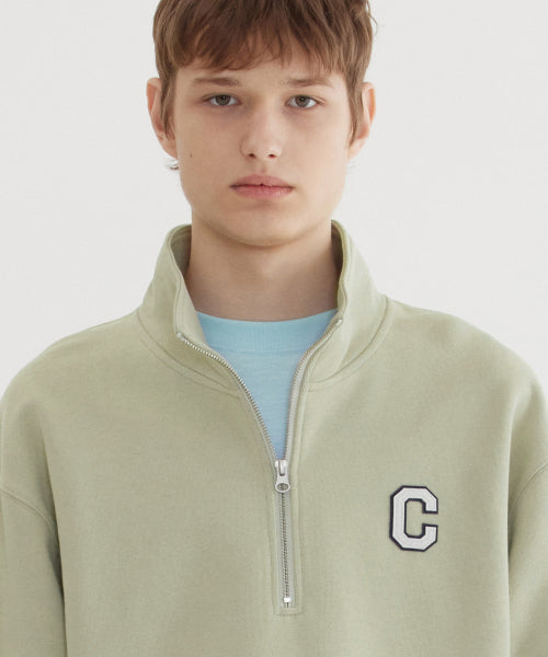 C LOGO HALF ZIP-UP SWEATSHIRT