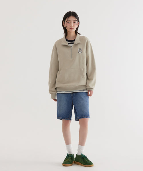 C LOGO HALF ZIP-UP SWEATSHIRT