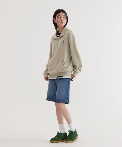 C LOGO HALF ZIP-UP SWEATSHIRT