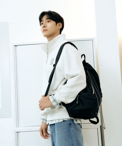 C LOGO HALF ZIP-UP SWEATSHIRT