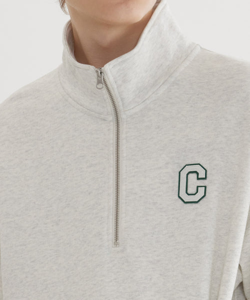 C LOGO HALF ZIP-UP SWEATSHIRT