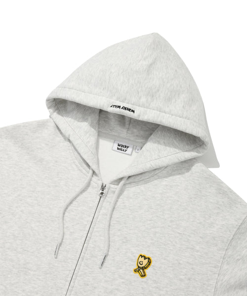 Graphic Kiki Wappen Hood Zip-Up Light Gray