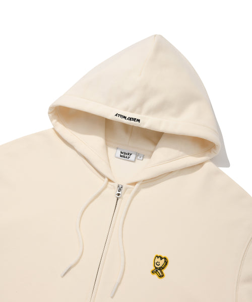 Graphic Kiki Wappen Hood Zip-Up Cream