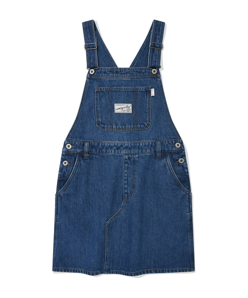 Women's denim overall skirt blue