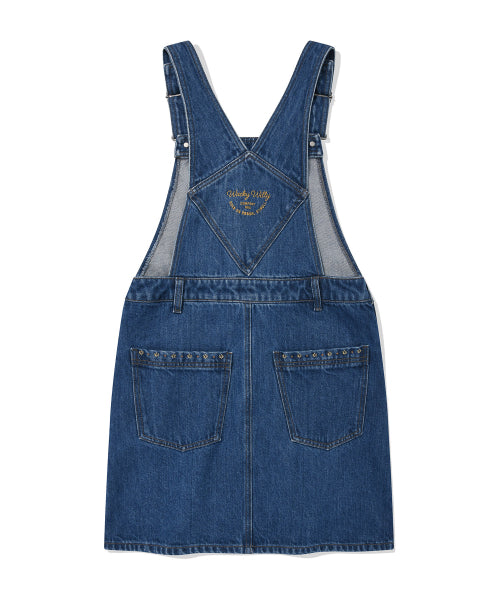 Women's denim overall skirt blue