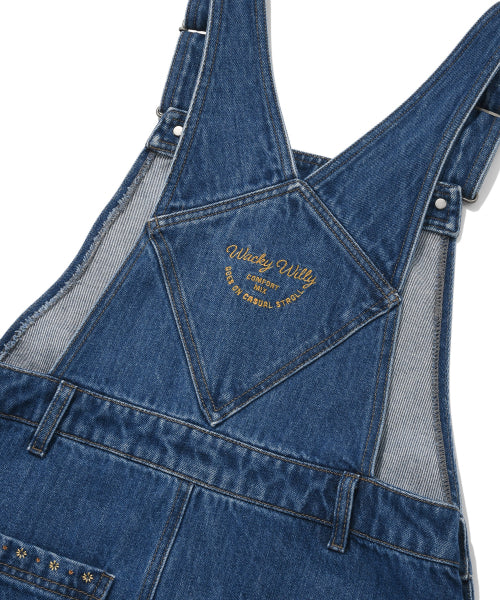 Women's denim overall skirt blue