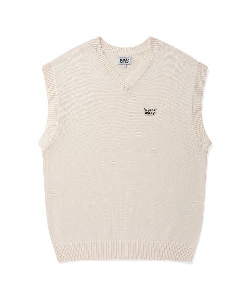 Sleeveless Logo Pullover Knit Cream