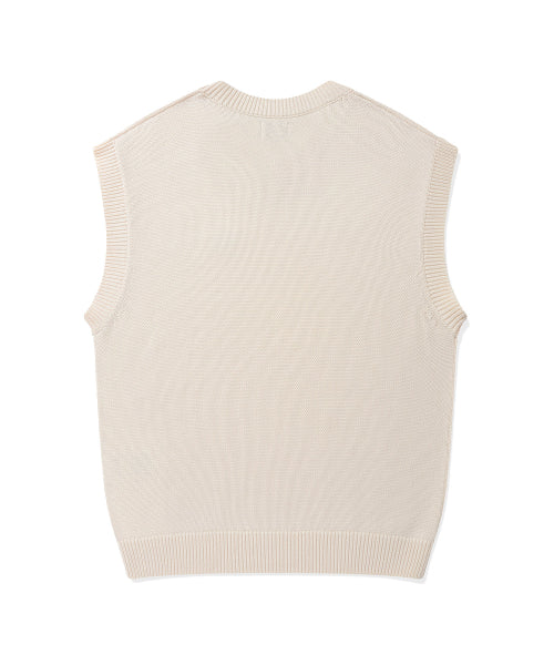 Sleeveless Logo Pullover Knit Cream