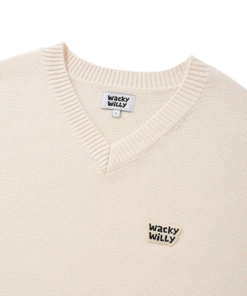 Sleeveless Logo Pullover Knit Cream