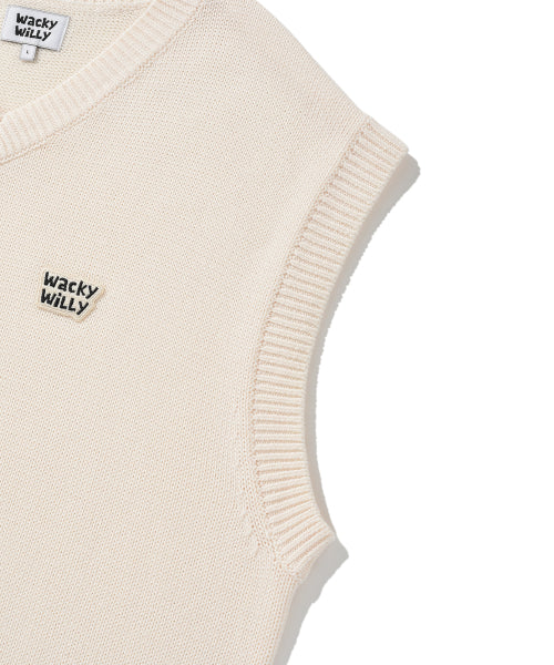 Sleeveless Logo Pullover Knit Cream