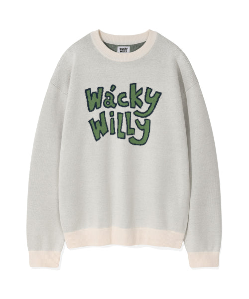 typo jacquard knit cream