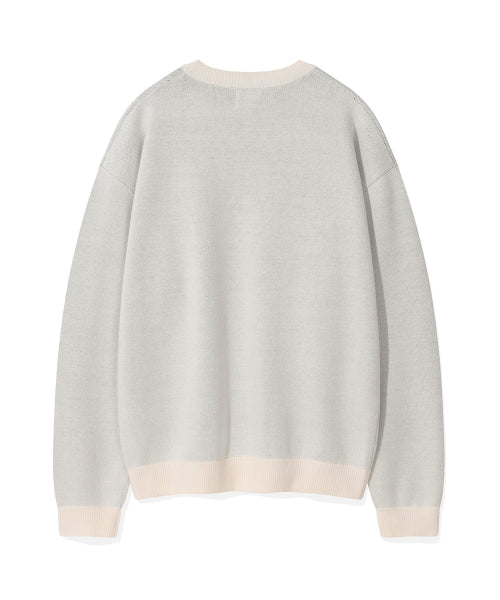 typo jacquard knit cream