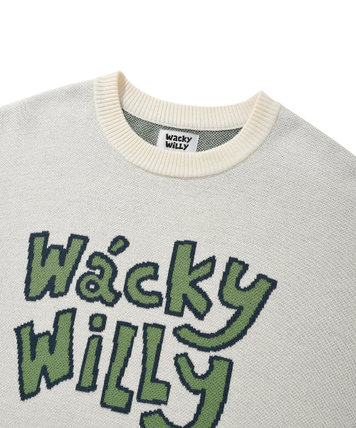 typo jacquard knit cream