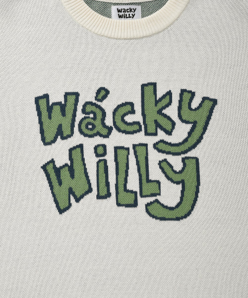 typo jacquard knit cream