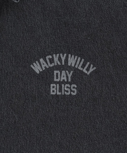 typo washed oversized fit denim shirt black