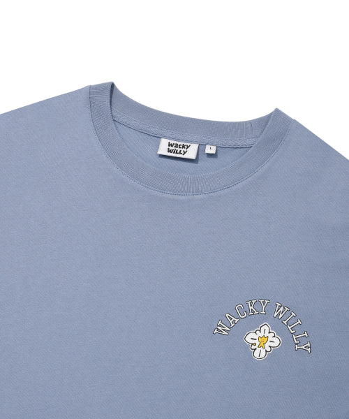 Khaki arm graphic long-sleeve light blue