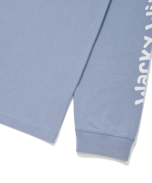 Khaki arm graphic long-sleeve light blue
