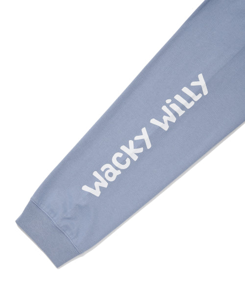 Khaki arm graphic long-sleeve light blue