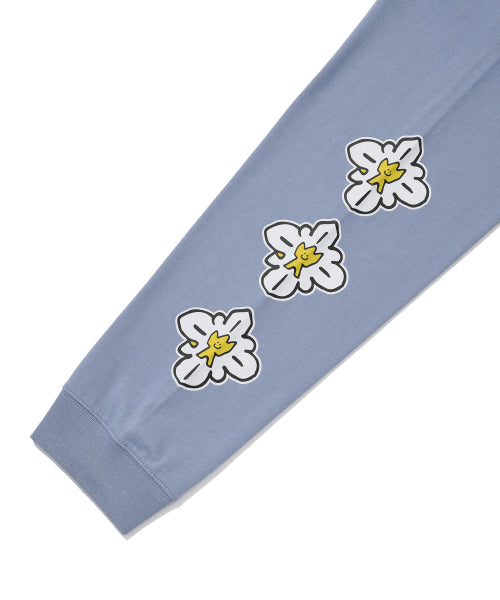 Khaki arm graphic long-sleeve light blue