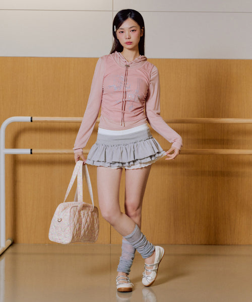 Graphic Fabric Square Bag [PINK]
