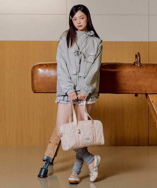 Graphic Fabric Square Bag [PINK]