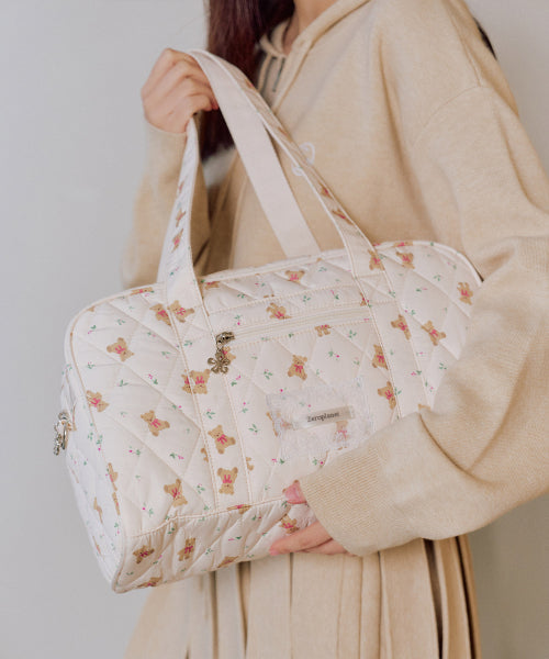 Graphic Fabric Square Bag [IVORY]