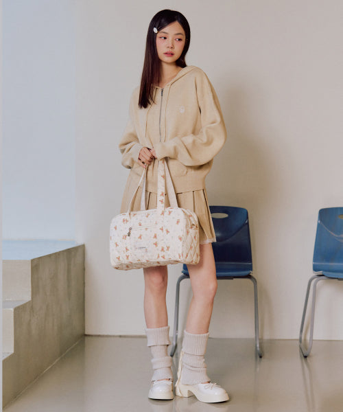 Graphic Fabric Square Bag [IVORY]