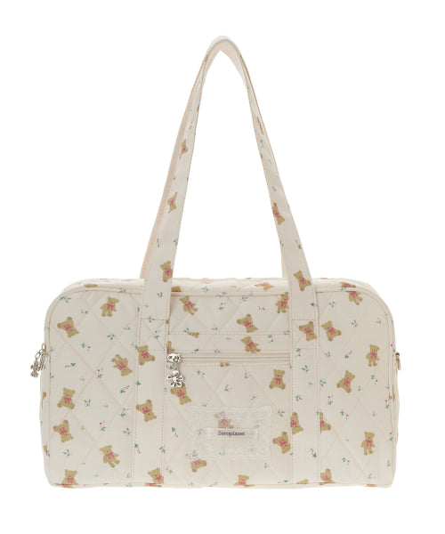 Graphic Fabric Square Bag [IVORY]