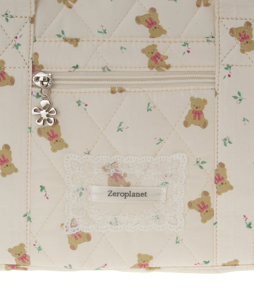 Graphic Fabric Square Bag [IVORY]
