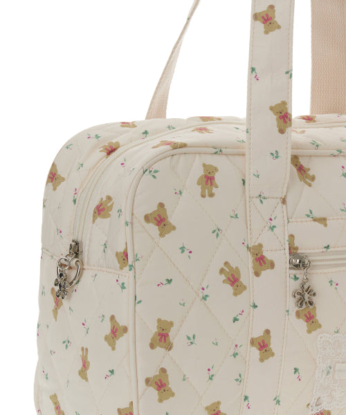 Graphic Fabric Square Bag [IVORY]