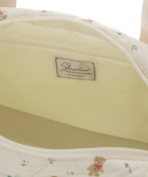 Graphic Fabric Square Bag [IVORY]