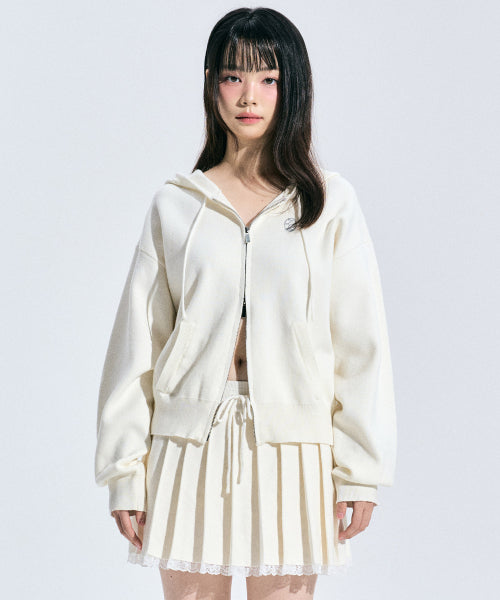 EILY Two-Way Knit Hooded Zip-Up [IVORY]