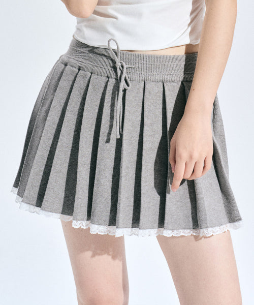 Eilie Knit Skirt Pants [GREY]