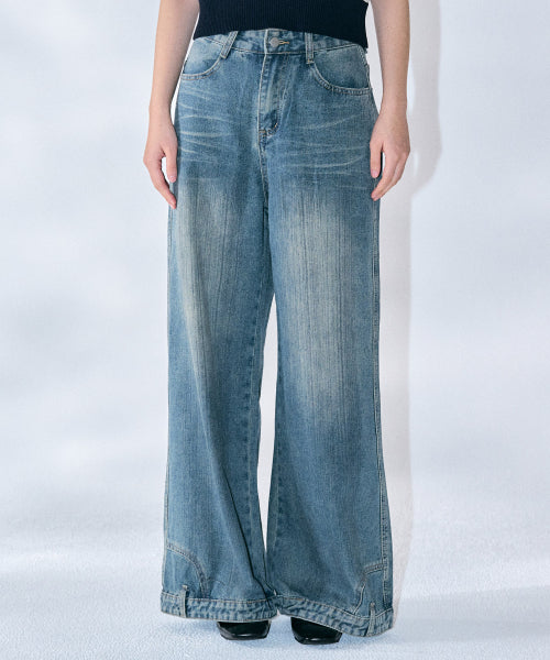 Destin Washing Wide Pants [L/DENIM]