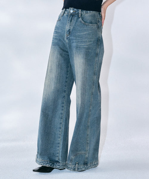 Destin Washing Wide Pants [L/DENIM]